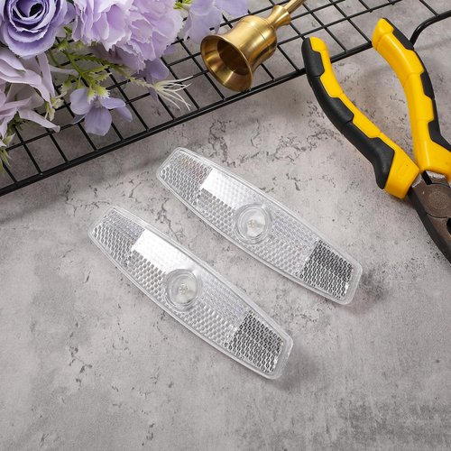 FdcZeyxior 2 Pcs Bike Reflectors, White Bike Wheel Reflectors Bicycle Reflector Portable Bikes Lights Mountain Safety Warning Light Bikes Reflector for Men Women Night Riding