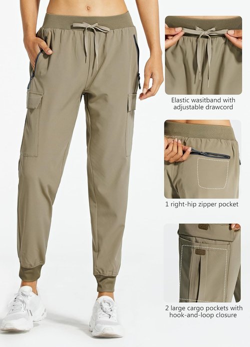 Libin Women's Cargo Joggers - Lightweight Quick-Dry Hiking Pants for Casual Travel & Athletic Wear