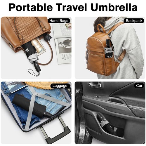 G4Free Windproof Automatic Open Umbrella, Double Canopy with Reflective Stripe