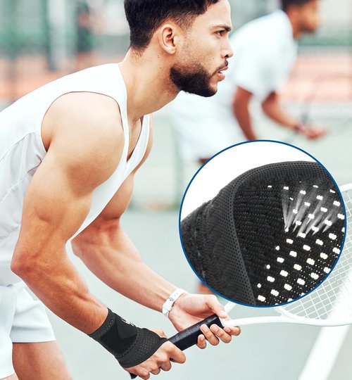 HiRui Ultra-Thin Mesh Wrist Wraps - Breathable, Adjustable Support for Pain Relief | Unisex, One Size (Black)