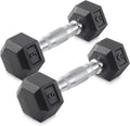 Philosophy Hex Dumbbells - Rubber Coated Hand Weights for Strength Training | Pair Set