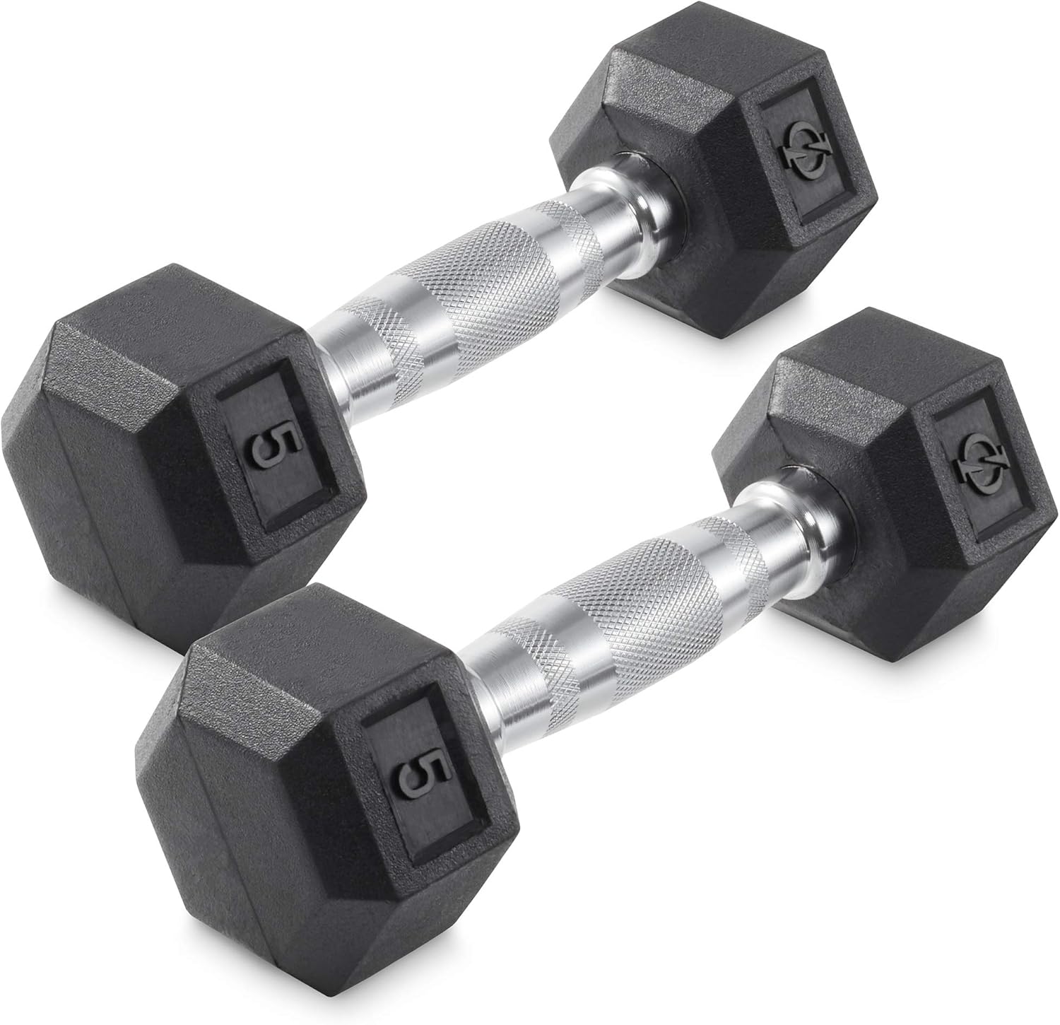 Philosophy Hex Dumbbells - Rubber Coated Hand Weights for Strength Training | Pair Set