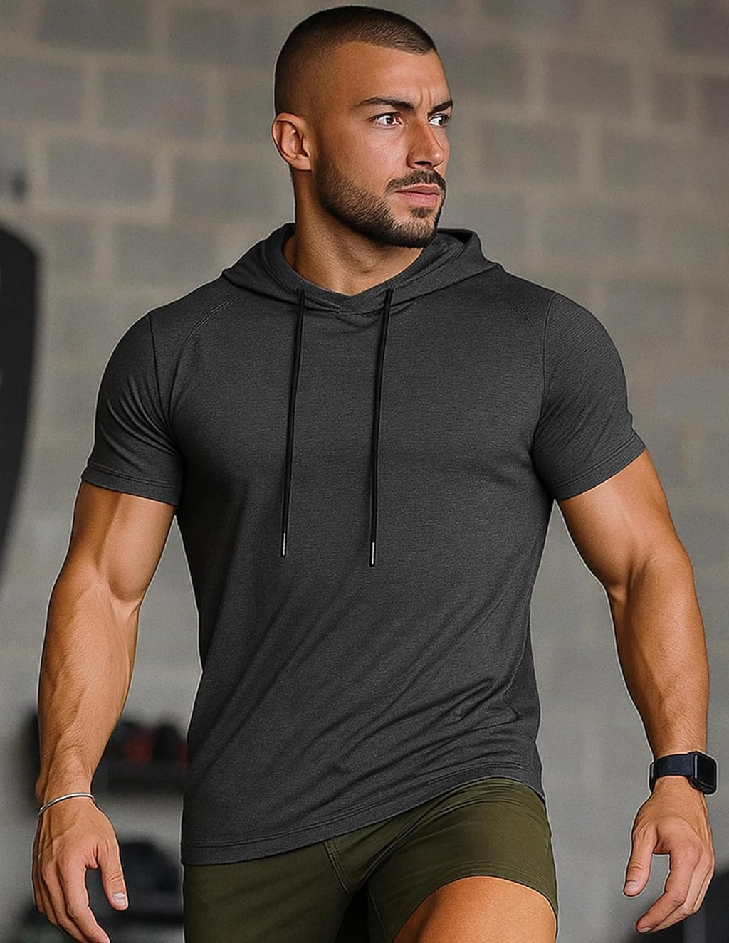 Skiennix Men's Lightweight Short Sleeve Workout Hoodies - Athletic Dry Fit T-Shirts for Gym | 3 Pack