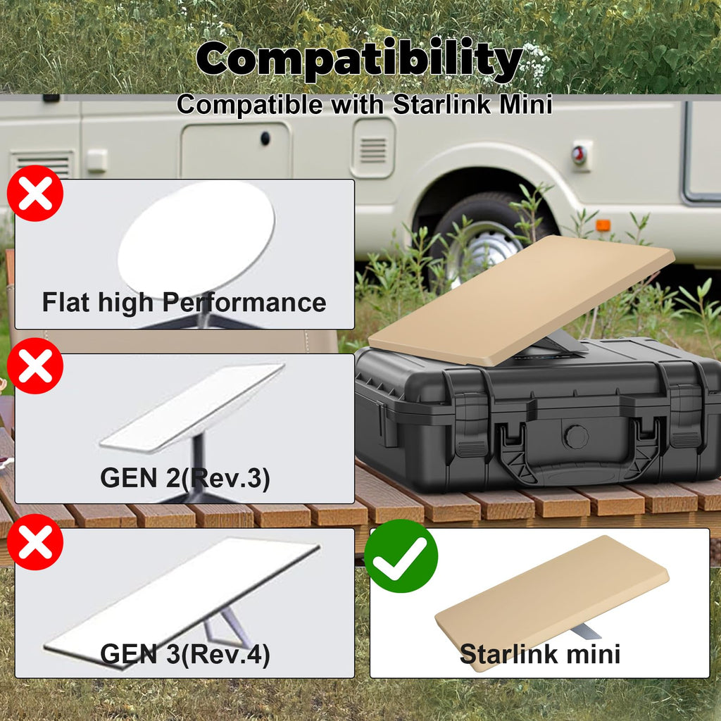 Zeroffi Starlink Mini Protective Cover Case, Starlink Mini Accessories Silicone Protective Case for Starlink Mini Dish Khaki