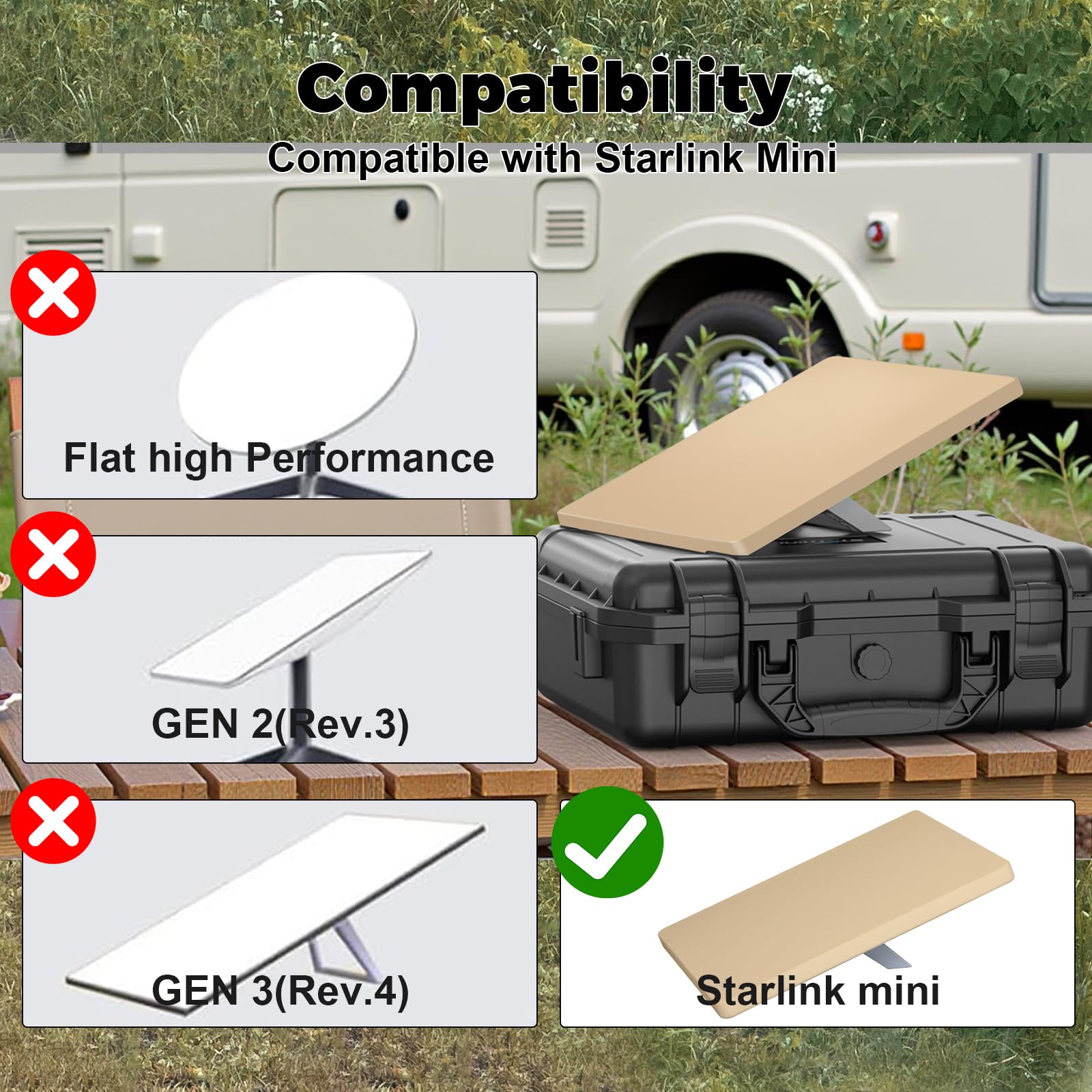 Zeroffi Starlink Mini Protective Cover Case, Starlink Mini Accessories Silicone Protective Case for Starlink Mini Dish Khaki