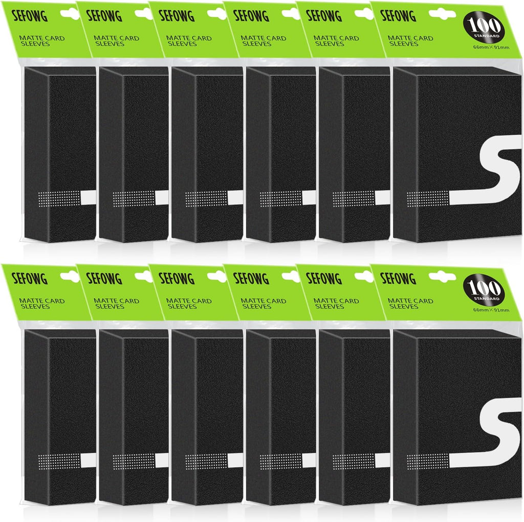 Skiennix 1200 Count Black Card Sleeves - Matte Protectors for MTG & TCG Trading Cards