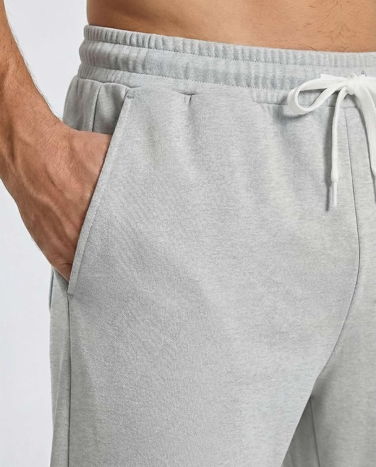 Real Essentials Men's French Terry Sweatpants - 3 Pack of Casual Lounge Pants with Pockets