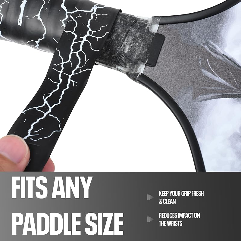 DH Mythic Arcing Lightning Replacement Grip Tape – Cushioned, Anti-Slip Handle Wrap (Black with White Lightning)