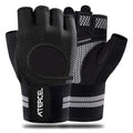 ATERCEL Weight Lifting Gloves Breathable Workout Gloves with Wrist Support for Gym, Exercise, Pull Ups, Super Lightweight for Men and Women, Full Palm Protection, Black, L