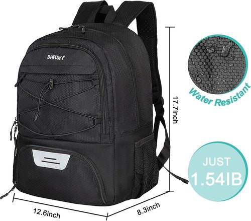 DAFISKY Soccer Backpack - Water Resistant Design with Ball Holder & Shoe Compartment | Ideal for Football, Basketball, Volleyball