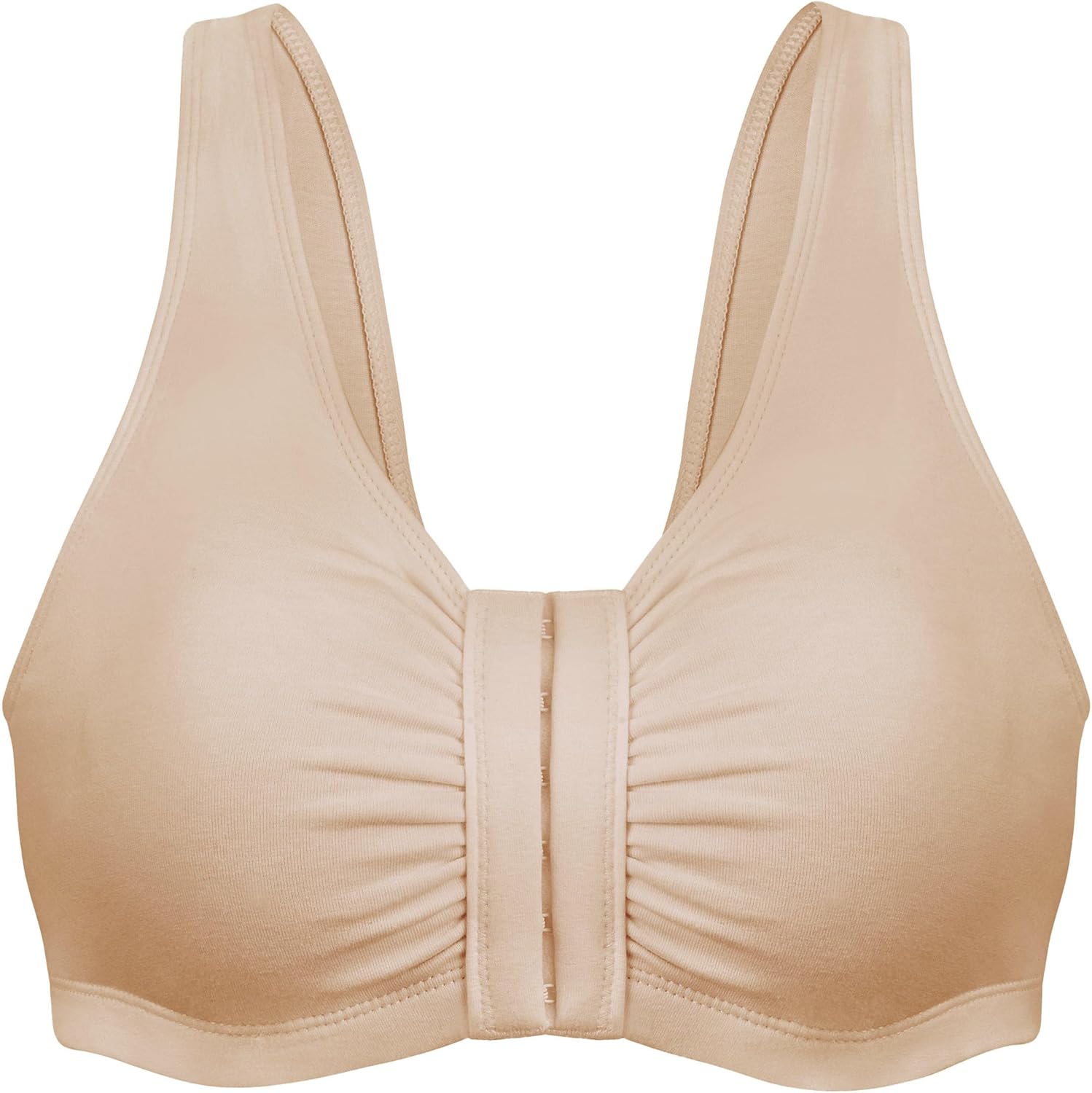 Bestform Wireless Cotton Stretch Sports Bra - Comfortable Unlined Design with Front Closure