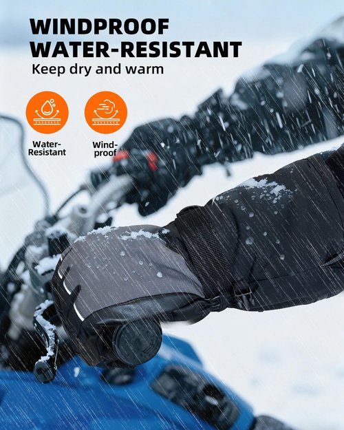 EBOSSOM Heated Gloves for Men Women, 7.4V Electric Gloves Rechargeable Battery Waterproof Touchscreen Heated Ski Gloves for Winter Outdoor Work Motorcycle Riding Hunting Hiking