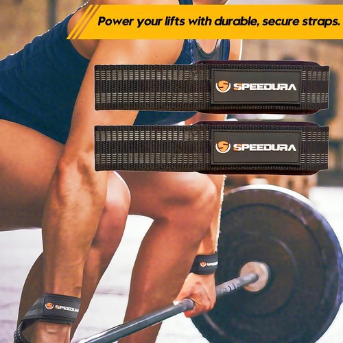 Speedura Heavy Duty Cotton 23'' Lifting Straps & 22'' Wrist Wraps Set – Premium Support for Deadlifts, Powerlifting & Strength Training – Weight Lifting Wrist Wraps for Men & Women
