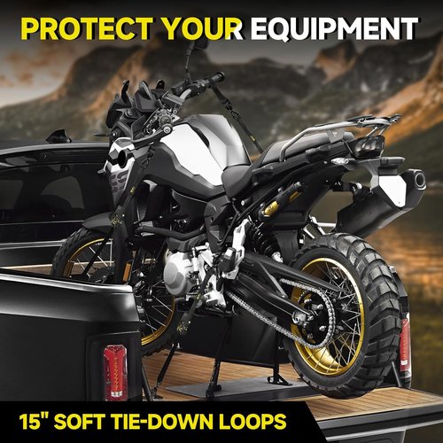 4Pcs Ratchet Tie Down Straps Kit - 2400lb Break Strength | 1” x 16FT Soft Loop Straps for Trucks & Motorcycles