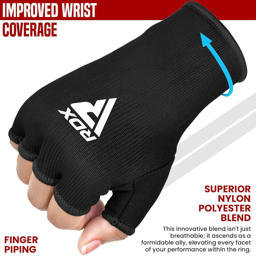 RDX Boxing Hand Wraps - Elasticated Inner Gloves for Men & Women | Fist Protection for MMA, Muay Thai, Kickboxing