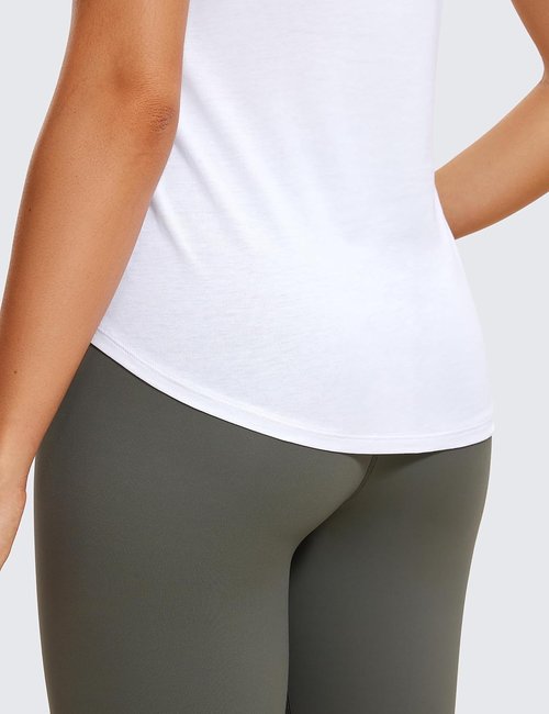 CRZ YOGA Pima Cotton Racerback Tank Top - Soft Sleeveless Workout Shirt for Women | Casual Scoop Neck