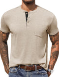 COOFANDY Men Henley Shirts Casual Golf T Shirt Pocket Lightweight Business Classic Tunic Top Coffee
