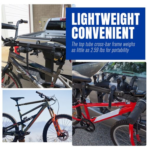 BUNKER INDUST Bike Bar Adapter Bike Rack, Bicycle Top Tube Cross Bar Rack Adjustable Bike Frame for Bike and Ebike, Wight Capacity 70 LBS