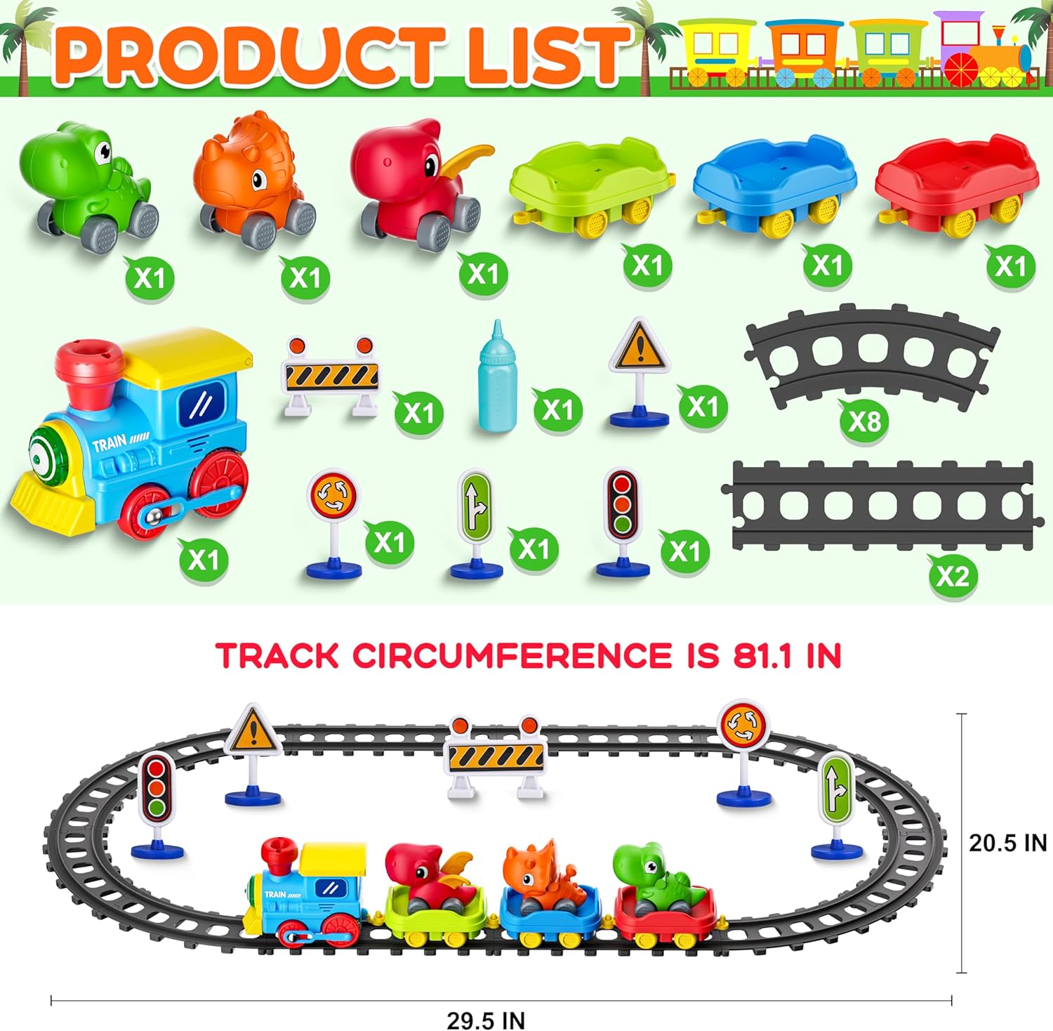 Skiennix Electric Train Set for Toddlers - Musical Steam Train with Lights & Dinosaur Cars | Perfect Gift for Ages 1-6