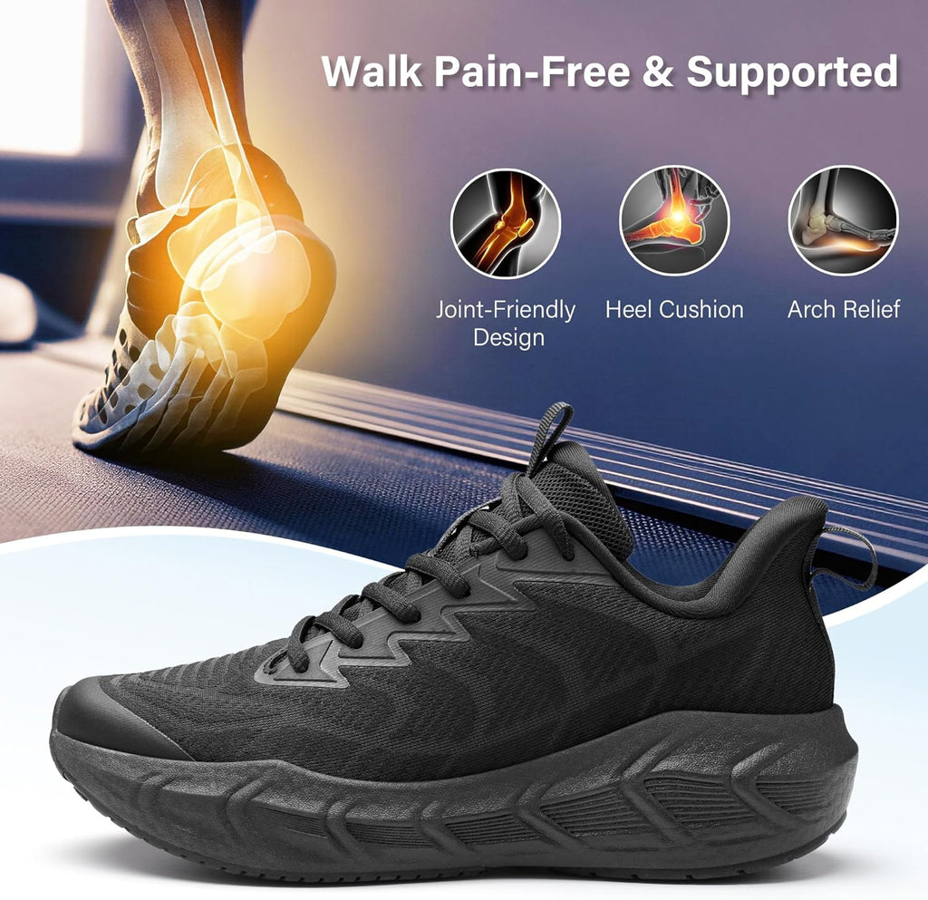 Skiennix Men's Cushioning Athletic Sneakers - Lightweight Non-Slip Running & Walking Shoes | Comfortable Gym Training