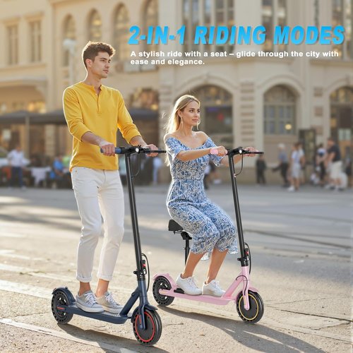 Electric Scooter - Folding E-Scooter for Adults with Seat | 350W Motor, 19MPH, 21-Mile Range