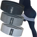 Homegrown Athletics Fabric Resistance Bands, Non-Slip Hip Circle Bands for Glute Workouts, Yoga, Set of 3 with mesh Carrying Bag. (Light, Medium, Heavy) (Black/Gray/Light Gray)