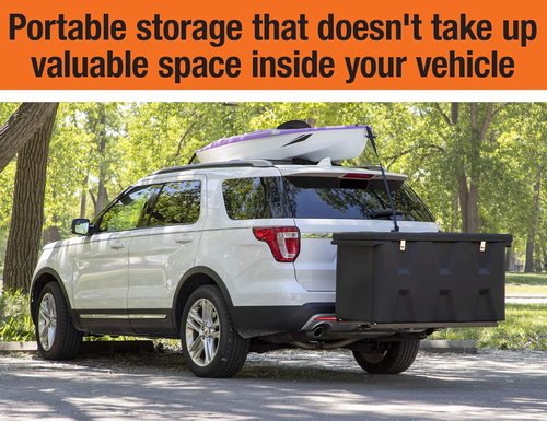 Buyers Products Poly Hitch Mounted Cargo Carrier - Waterproof Truck Bed Storage & Tool Box, 23x51x26