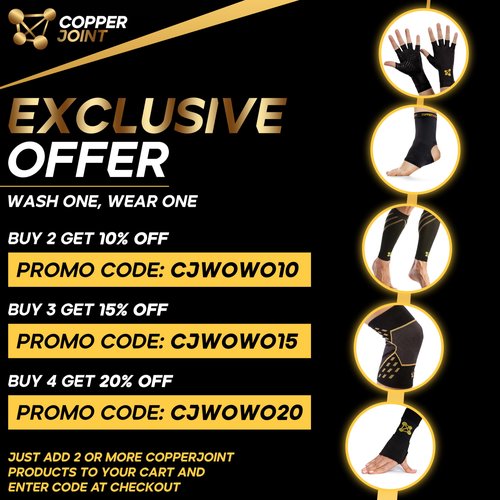 CopperJoint Wrist Brace for Carpal Tunnel Pair, Medium- Adjustable Compression Support for Men & Women-Elastic Hand Support Pain Wrist Splint for Tendonitis, Arthritis, Sprain for Day & Night Use