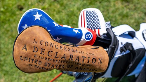 Pins & Aces Declaration Head Cover - Premium, Hand-Made Leather, Hi Quality Headcover - Declaration of Independence Styled, Tour Quality Golf Club Cover - Style and Customize Your Golf Bag (Driver)