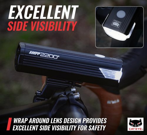 CATEYE AMPP USB Rechargeable Bike Light - Super Bright OptiCube™ Headlight for Commuters & Cyclists | IPX4 Waterproof, Day & Night Modes