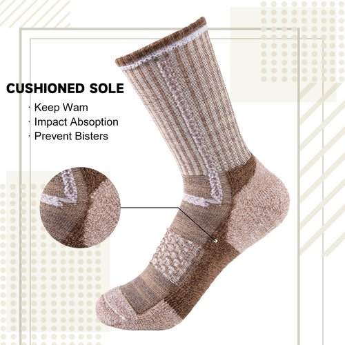 Comfoex Boys Crew Cotton Socks For Kids 6-8 4-6 8-10 Years Old Calf Half Cushioned Athletic Socks 6 Pairs