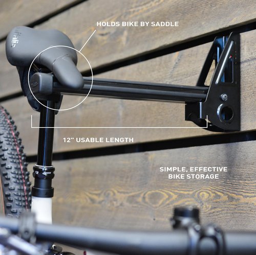 Feedback Sports | Velo Wall Post Bike Storage Mount | Bicycle Wheel Storage | Foldable and Space Saving | Road, Gravel, Mountain Bike Compatible | Versatile Garage Organization
