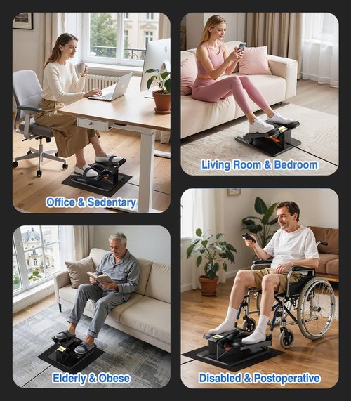 Under Desk Elliptical Machine, Portable Electric Elliptical Exercise Equipment with 12 Adjustable & 3 Automatic Speeds, Ellipse Leg Pedal Exerciser While Sitting for Seniors, Adults