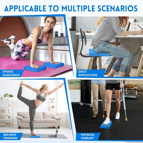 Corsiampoo Foam Balance Pad-15.6x13x2 Inches Stability Trainer Pad, Non-Slip&Stability, Exercise Balance Pads for Physical Therapy, Yoga, Dancing Balance Training, Pilates and Fitness, Blue