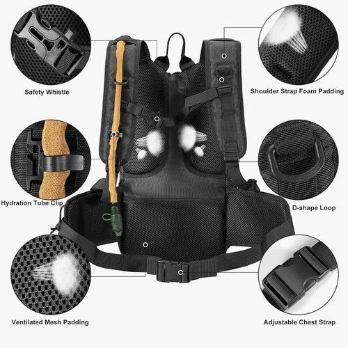 FRTKK Tactical Hydration Pack - Lightweight Insulated Water Backpack for Hiking, Running & Cycling