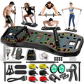 LALAHIGH Portable Home Gym System: Large Compact Push Up Board, Pilates Bar & 20 Fitness Accessories with Resistance Bands Ab Roller Wheel - Full Body Workout for Men and Women, Gift for Boyfriend