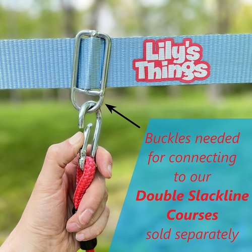 Lily's Things Monkey Bars for Kids - 2 Pack Ninja Slackline Accessories for Backyard Playsets