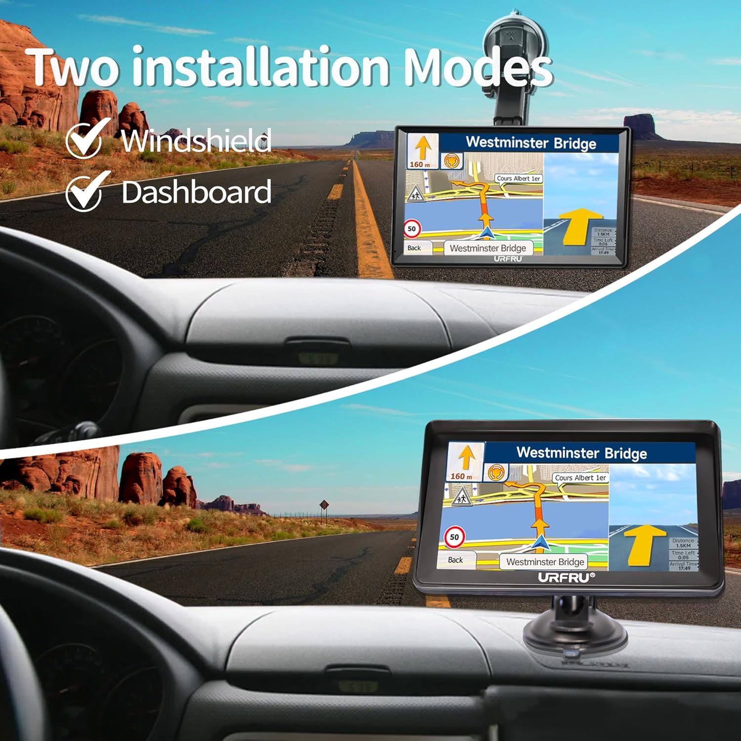 Skiennix 7-Inch GPS Navigator - HD Touchscreen, Offline Maps, Voice Guidance & Lifetime Updates