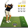 Bltend Dual-Turf Golf Mat: 5x4ft 21MM Heavy-Duty Golf Hitting Mats Practice Outdoor/Indoor, Artificial Turf Training Matt with 9 Balls, 8 Tees for Driving, Chipping, Swing in Backyard/Simulators