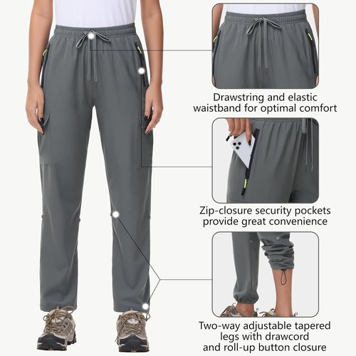 MIVEI Women's Hiking Cargo Pants - Quick Dry, Lightweight & Water Resistant | UPF 50, Zipper Pockets