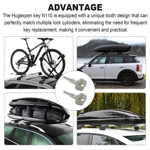Hugexpen N110 Key Replacement for Thule Rack Core, Key Cylinder for Bike Rack Lock, Roof Cargo Lock, Roof Rack Locks, Cross Bars, Towers, Ski Rack Etc