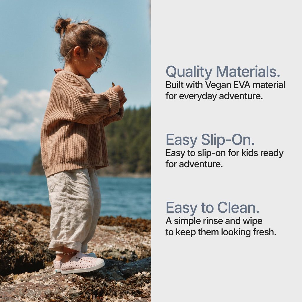 Native Shoes Unisex-Kids Jefferson Sneakers, Jiffy Black/Shell White, 8 Toddler