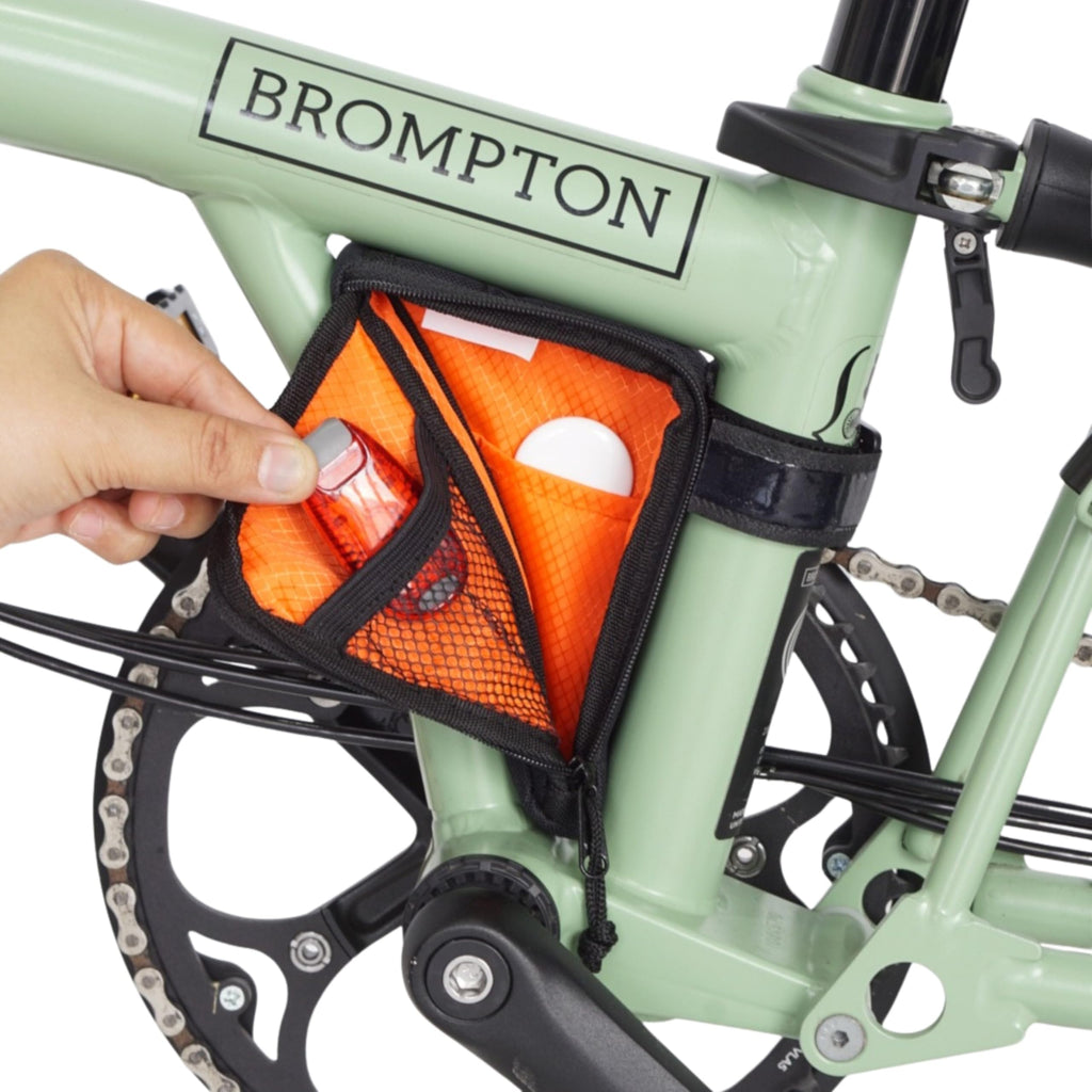 Vincita Boomerang Bag 3.0 – Frame Bag for Brompton Bike (A, C & P Line) – Anti-Slip Slim Tool Pouch with Magnetic Mount – Detachable Straps & Bright Lining – Fold-Compatible Storage (Grey)