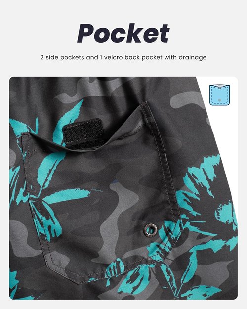 Maamgic Men's Swim Trunks - Quick Dry Swim Shorts with Mesh Lining | Funny Bathing Suits, 7-Inch Length