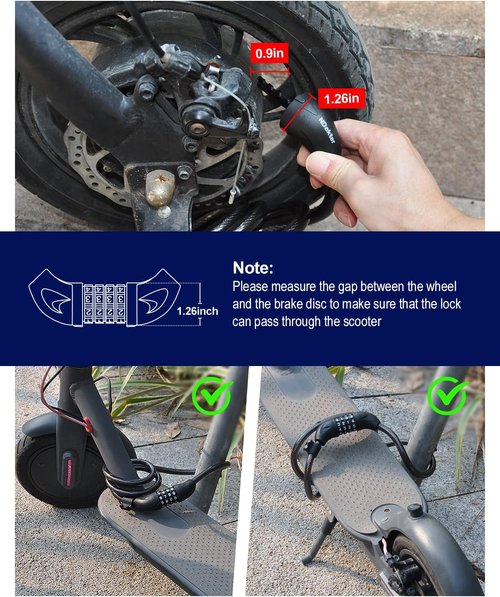 NDakter Bike Lock - 4FT Combination Cable Lock with Mounting Bracket | Ideal Anti-Theft Solution for Bicycles