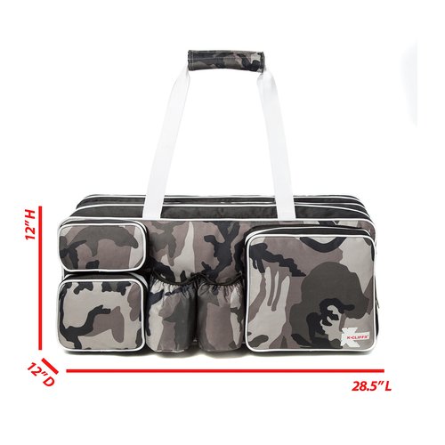 K-Cliffs Tennis Racket Bag | Deluxe Ballistic Nylon Travel Duffel | Shoe Compartment Snow Camo White Black