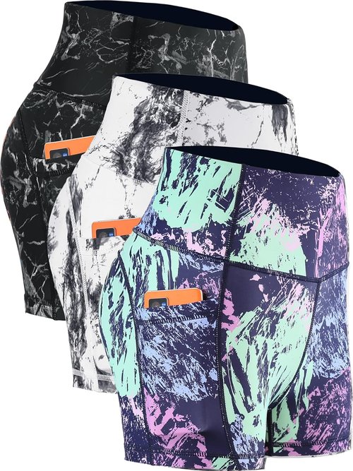 CADMUS High Waist Yoga Shorts - Women's Athletic Running Shorts with Deep Pockets | Comfortable Fit