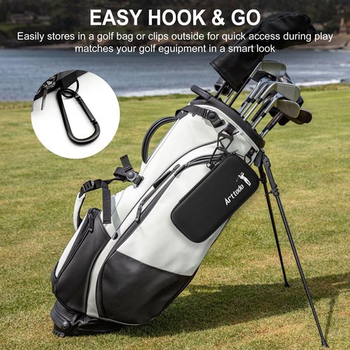 Arttodo Golf Glove Case with Glove Shaper, Golf Accessories Storage Case for Tees, Ball Markers, Phone, Hard Shell Golf Bag Organizer for Golfers. A Golf Bag Accessories Must Have