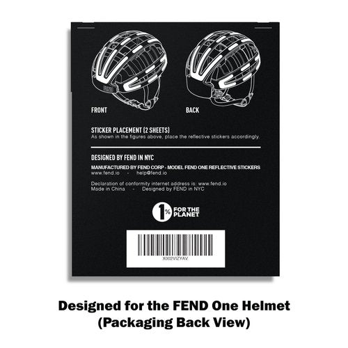 Fend One Reflective Sticker Set – 3M Scotchlite Hi-Vis Silver Stickers One Helmet (Reflects Bright White)