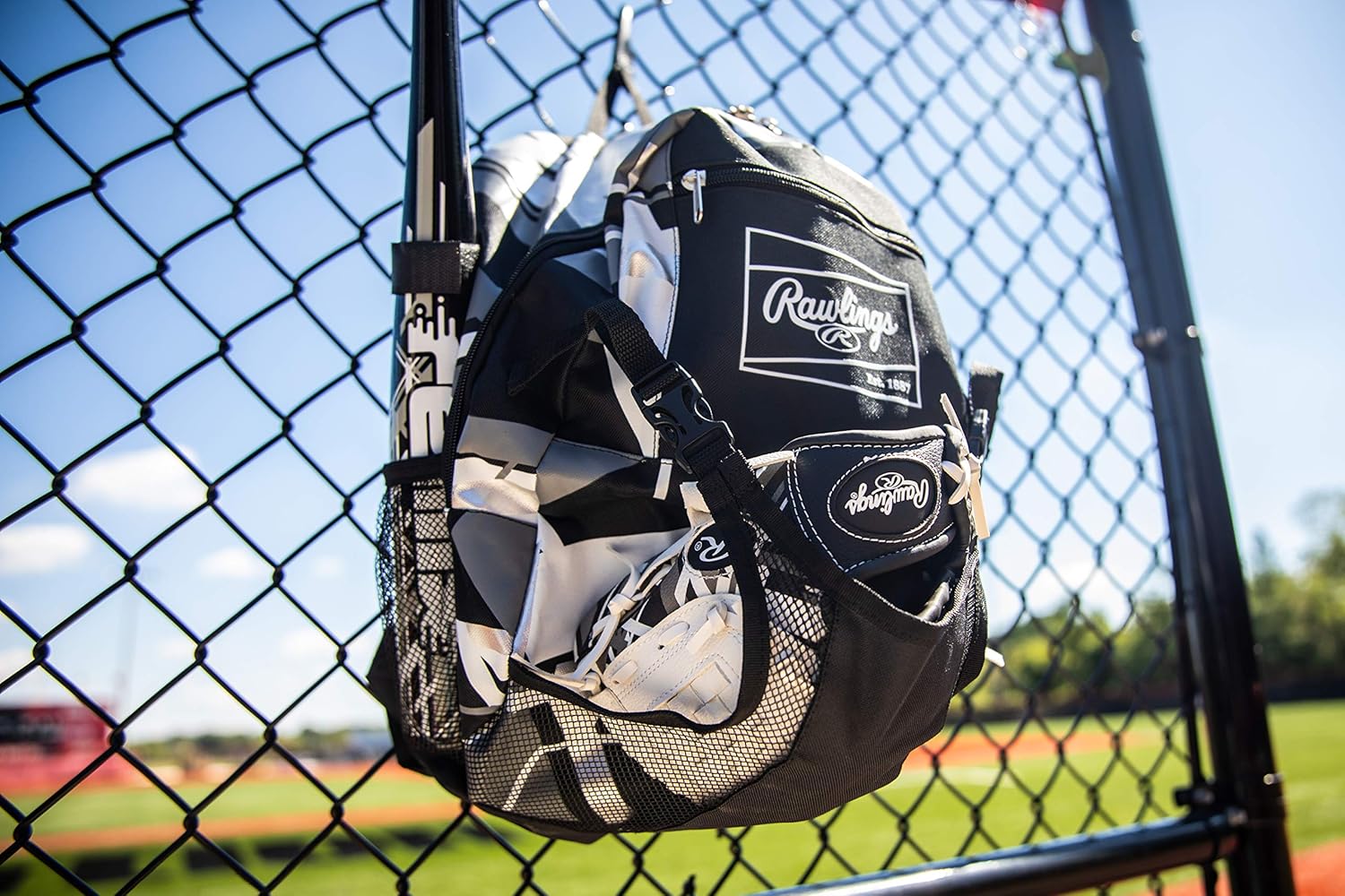 Rawlings | REMIX Backpack Equipment Bag | Ideal for T-Ball & Youth Baseball/Softball | Black